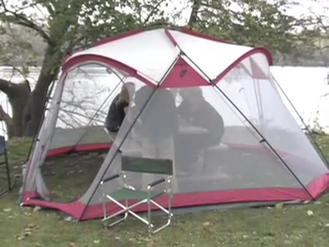 Guide Gear&reg; Party Screen House Off - white / Burgundy - image 10 from the video